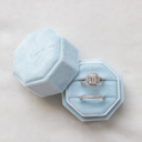 Baby Blue Velvet Ring Box