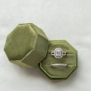 Olive Velvet Ring Box