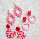 Pink Heart Dangle Earring Collection
