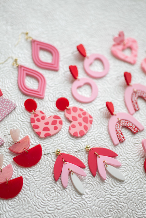Pink Heart Dangle Earring Collection