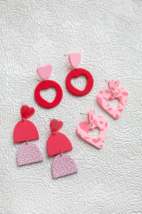 Pink Heart Dangle Earring Collection