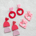  Pink Heart Dangle Earring Collection