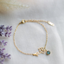 March Birthstone and Birth Flower Bracelet