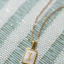 I Gold Mother of Pearl Initial Letter Necklace