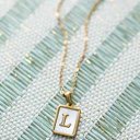 L Gold Mother of Pearl Initial Letter Necklace