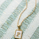 P Gold Mother of Pearl Initial Letter Necklace