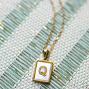 Q Gold Mother of Pearl Initial Letter Necklace
