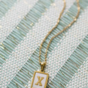 X Gold Mother of Pearl Initial Letter Necklace