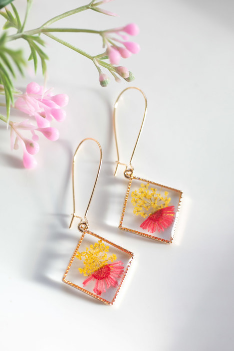 Pressed Flower Earrings