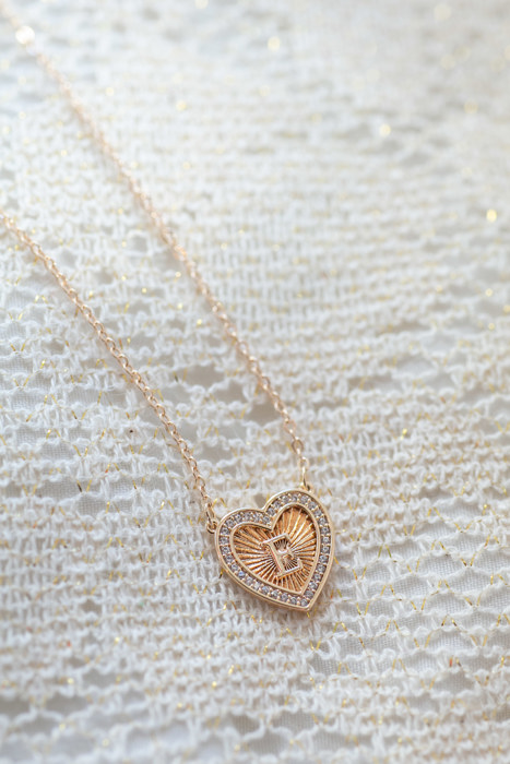 Initial Letter Heart Necklace