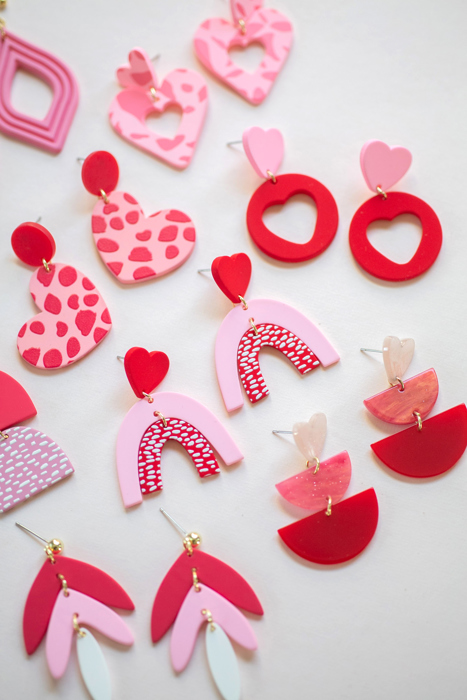 Pink Heart Dangle Earring Collection