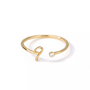 I Gold Initial Letter Ring | Initial Jewelry