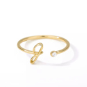 J Gold Initial Letter Ring | Initial Jewelry