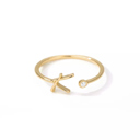 K Gold Initial Letter Ring | Initial Jewelry