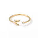 R Gold Initial Letter Ring | Initial Jewelry