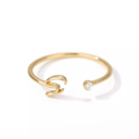 S Gold Initial Letter Ring | Initial Jewelry