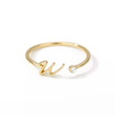 W Gold Initial Letter Ring | Initial Jewelry