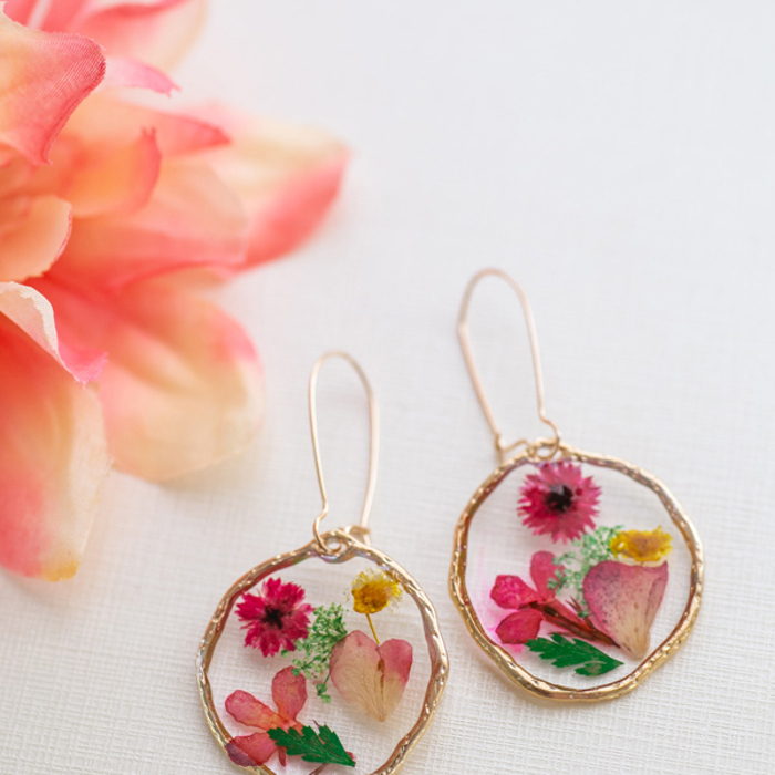 Pressed Flower Earrings