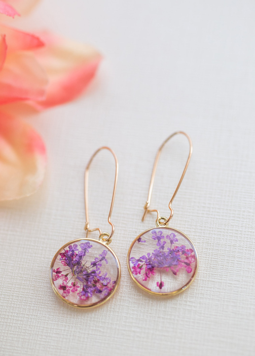 Pressed Flower Earrings