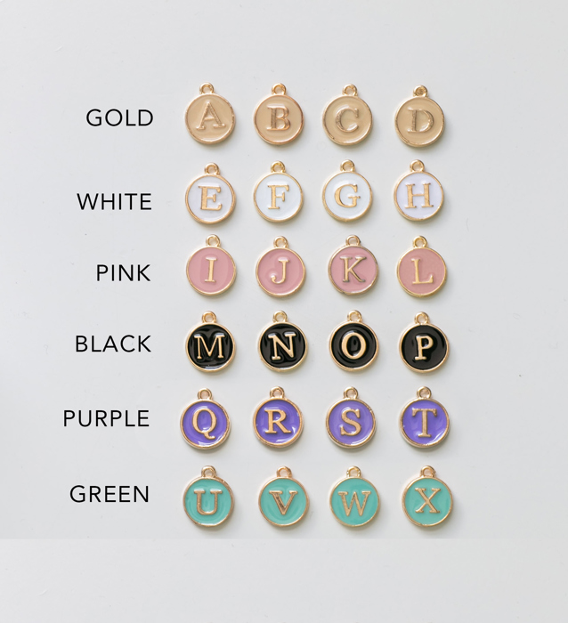 Colorful Initial Charm Necklace