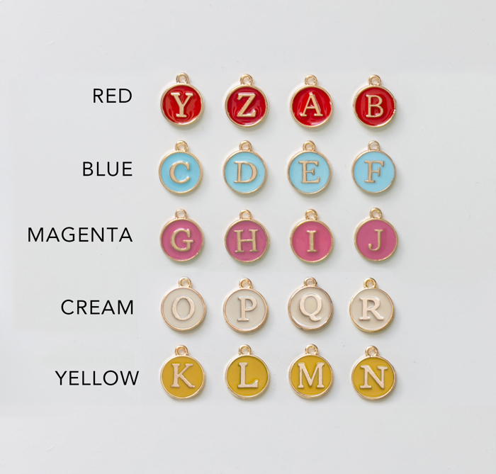 Colorful Initial Charm Necklace