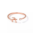 A Rose Gold Initial Letter Ring | Initial Jewelry