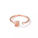 B Rose Gold Initial Letter Ring | Initial Jewelry