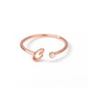 C Rose Gold Initial Letter Ring | Initial Jewelry