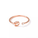 D Rose Gold Initial Letter Ring | Initial Jewelry