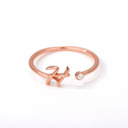 H Rose Gold Initial Letter Ring | Initial Jewelry