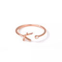 K Rose Gold Initial Letter Ring | Initial Jewelry