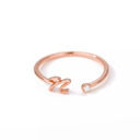 N Rose Gold Initial Letter Ring | Initial Jewelry