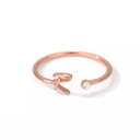 R Rose Gold Initial Letter Ring | Initial Jewelry