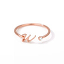 W Rose Gold Initial Letter Ring | Initial Jewelry
