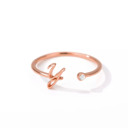Y Rose Gold Initial Letter Ring | Initial Jewelry