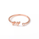 M Rose Gold Initial Letter Ring | Initial Jewelry