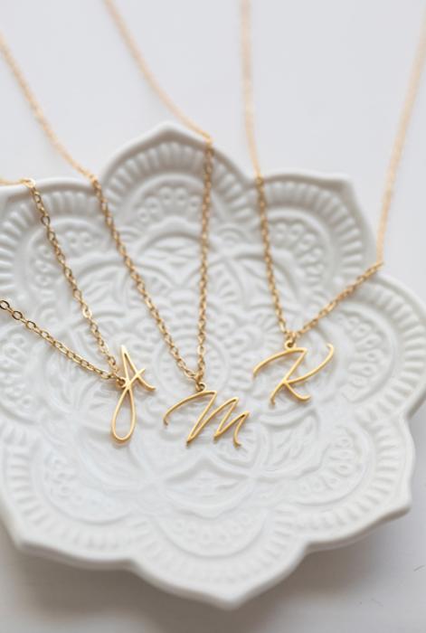 Cursive Initial Letter Necklace