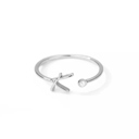K Silver Initial Letter Ring | Initial Jewelry