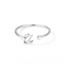 U Silver Initial Letter Ring | Initial Jewelry