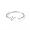 V Silver Initial Letter Ring | Initial Jewelry