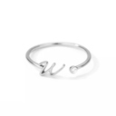 W Silver Initial Letter Ring | Initial Jewelry