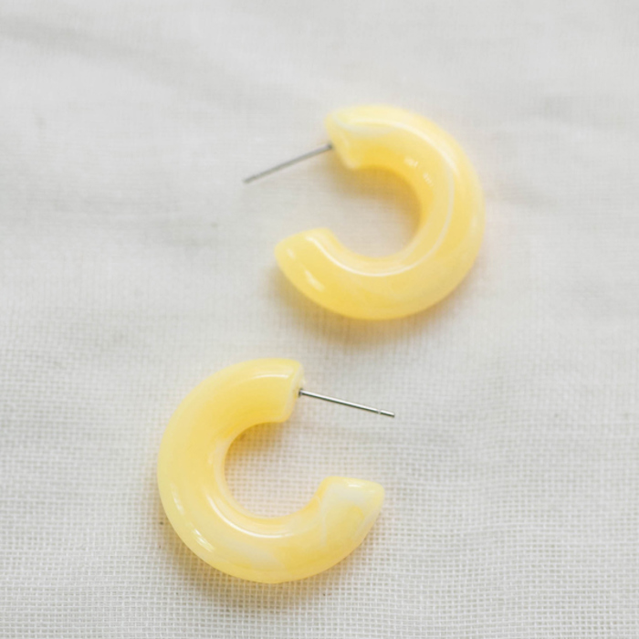 Pretty Pastel Resin Hoop Earrings