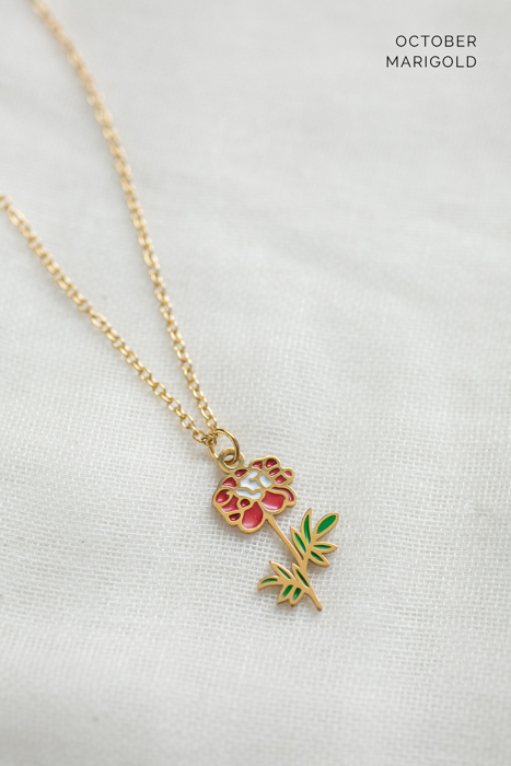 Colorful Birth Flower Necklace