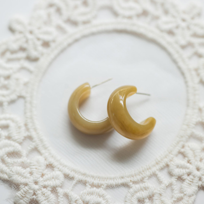 Pretty Pastel Resin Hoop Earrings