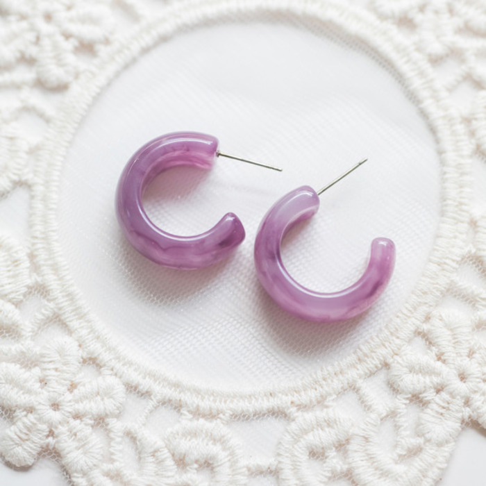 Pretty Pastel Resin Hoop Earrings