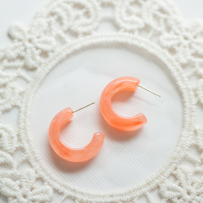 Pretty Pastel Resin Hoop Earrings