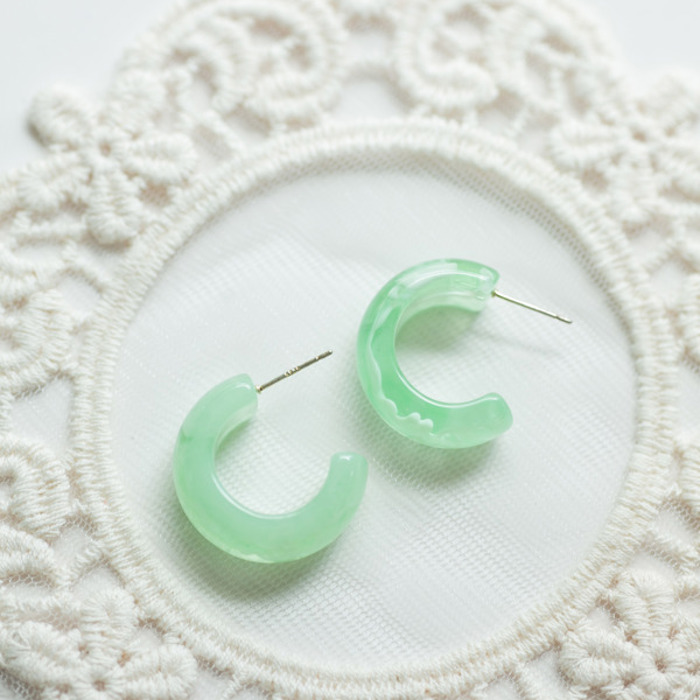 Pretty Pastel Resin Hoop Earrings