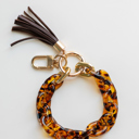 Tortoise Shell Chain Link Wristlet Keychain
