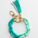 Turquoise Chain Link Wristlet Keychain