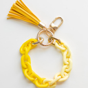 Yellow Chain Link Wristlet Keychain